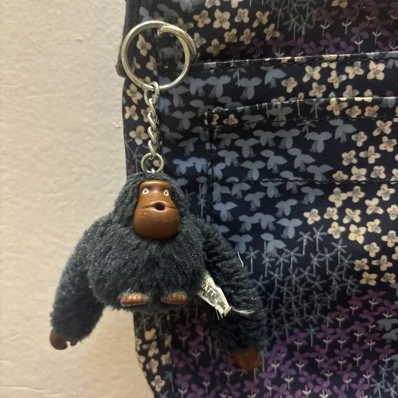 Kipling Ciro Crossbody Bag Navy Blue With Floral Pattern 8 X 9" - Picture 4 of 13